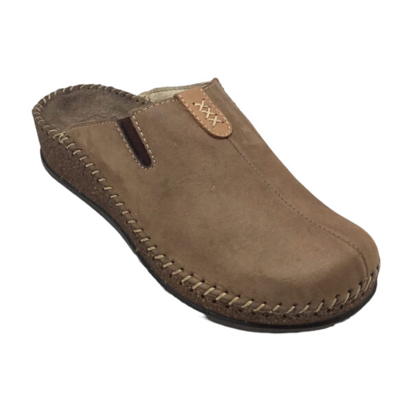 Γυναικείες δερμάτινες παντόφλες  Adams 585-23507 BROWN - Image 2