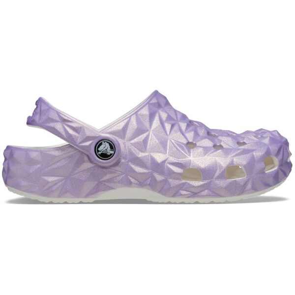 Crocs Kids' Classic Iridescent Geometric Clog 209693-100 White/Lila