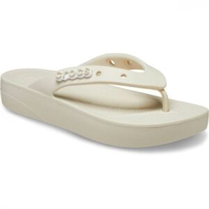 Crocs Γυναικείες σαγιονάρες Classic Platform Flip 207714-2Y2 Bone