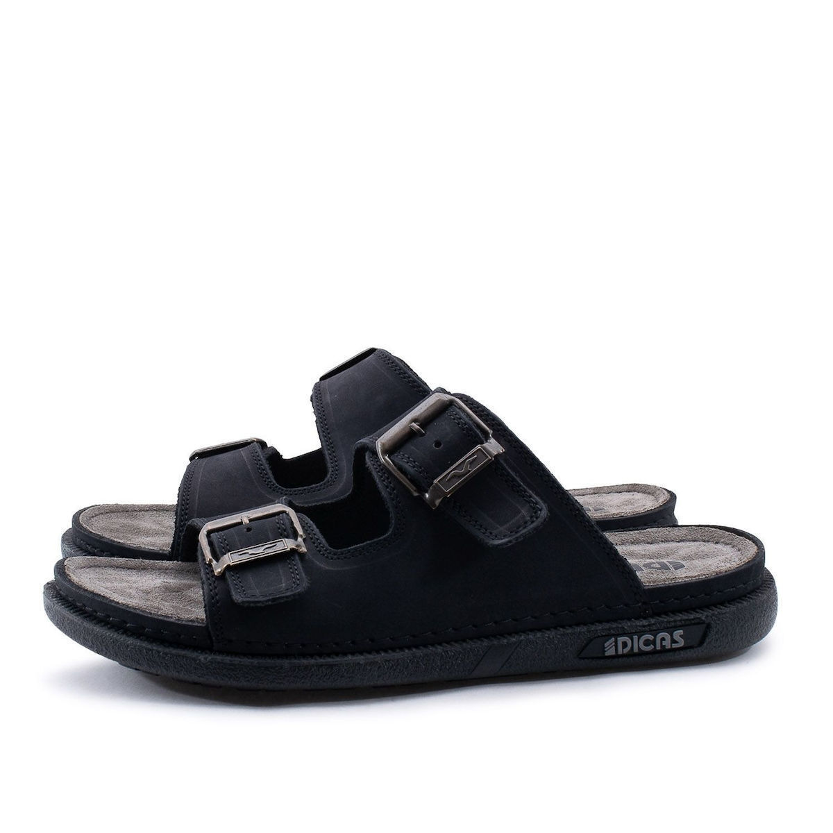 Ανδρικά δερμάτινα ανατομικά σανδάλια Dicas M01 Black - Image 2