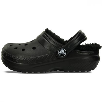 Crocs Classic Lined Clog παιδικές παντόφλες με γούνα 207009-060 Black - Image 2