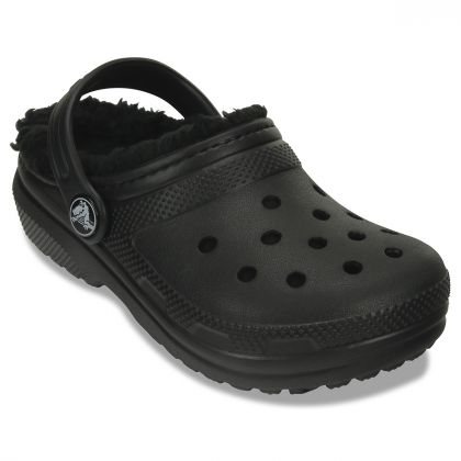 Crocs Classic Lined Clog παιδικές παντόφλες με γούνα 207009-060 Black - Image 3