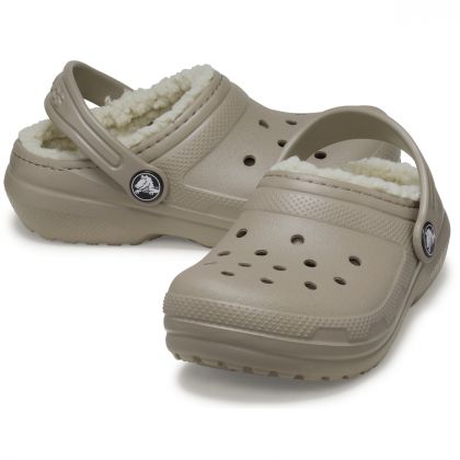 Crocs Classic Lined Clog παιδικές παντόφλες με γούνα 207009-2YB Mushroom - Image 3