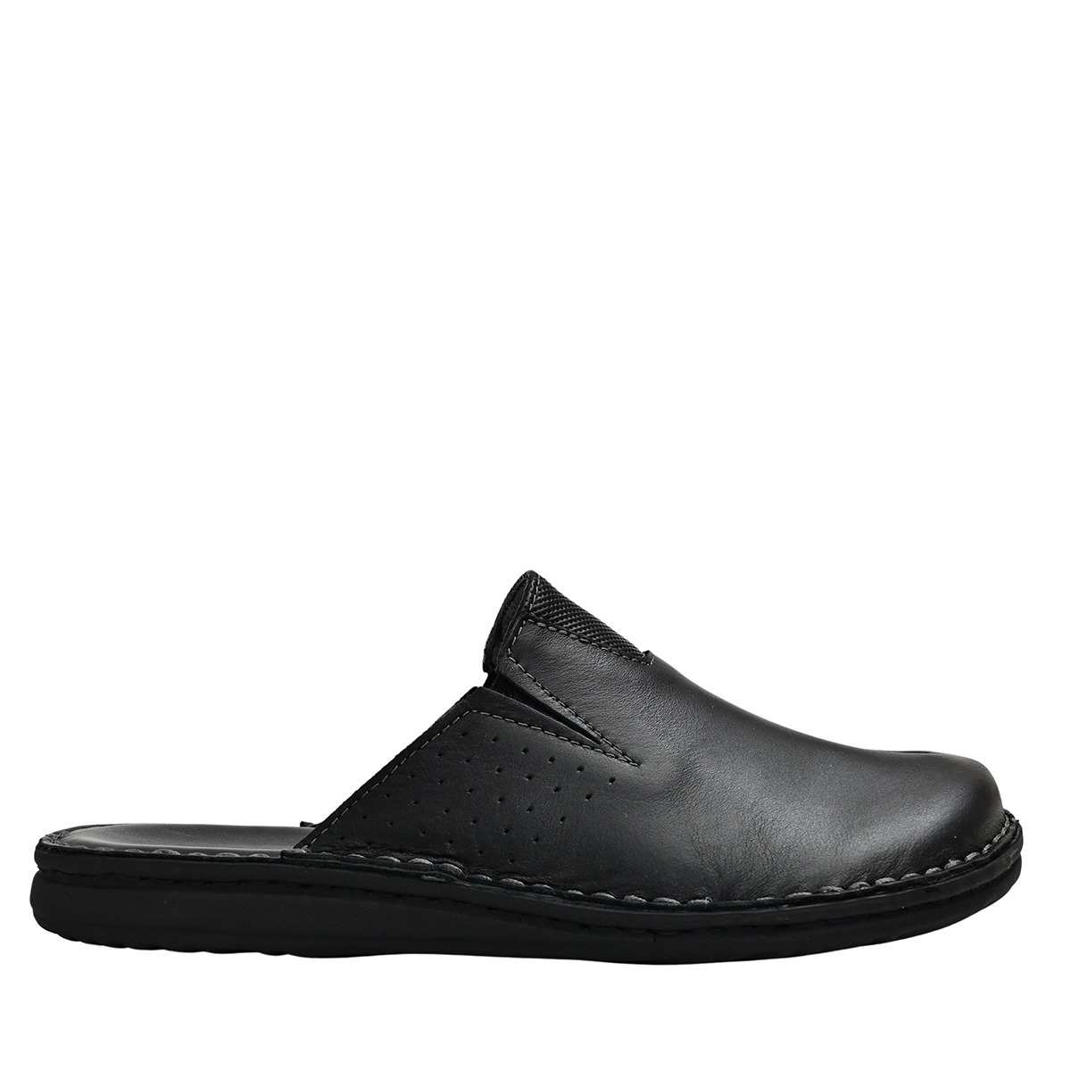 Ανδρικές παντόφλες δερμάτινες ανατομικές Adams Shoes 585-25501 Black - Image 2