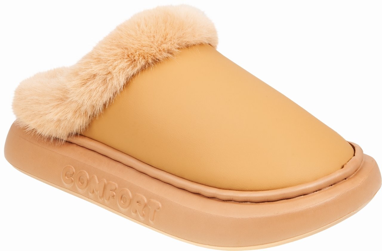 Γυναικείες χειμερινές παντόφλες adams shoes 896-25505 Camel