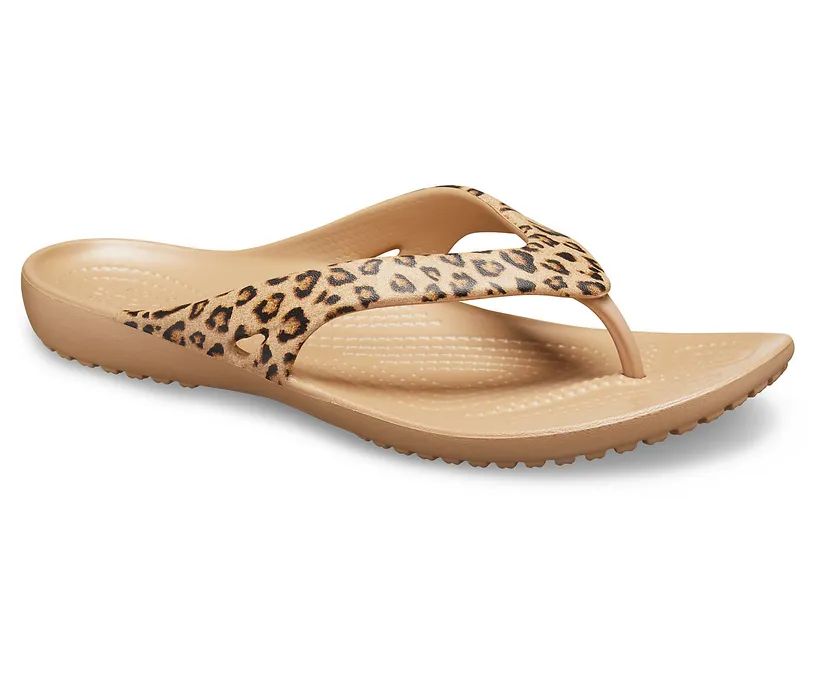 Γυναικείες Σαγιονάρες Crocs Kadee II Leopard Flip W 206398-98R Leopard/Gold