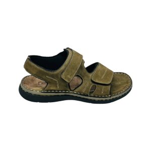 Ανδρικά δερμάτινα ανατομικά σανδάλια Adam's Shoes 585-26001 Kaki