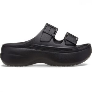 Crocs Platform Brooklyn Knot Low Wedge 212880-001 Black
