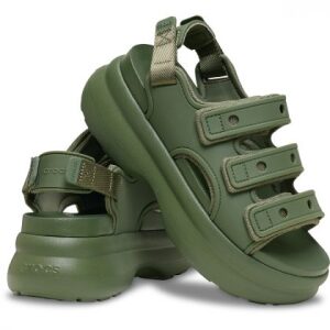 Crocs Soho Platform Frosted Sport Sandal 212032-309 Army Green - Image 3