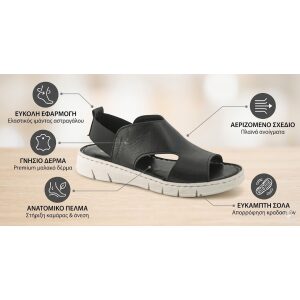 Γυναικεία ανατομικά πέδιλα adam's flexx 591-26050 Black - Image 5