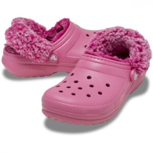 Crocs παιδικές παντόφλες με γούνα Classic Fleece Lined Clog 212857-1BE Quiet Roze - Image 3