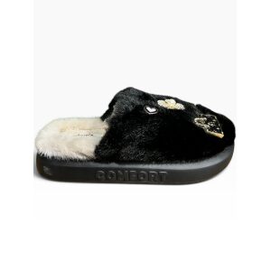 Γυναικείες χειμερινές παντόφλες adams shoes 896-26501 Black - Image 3