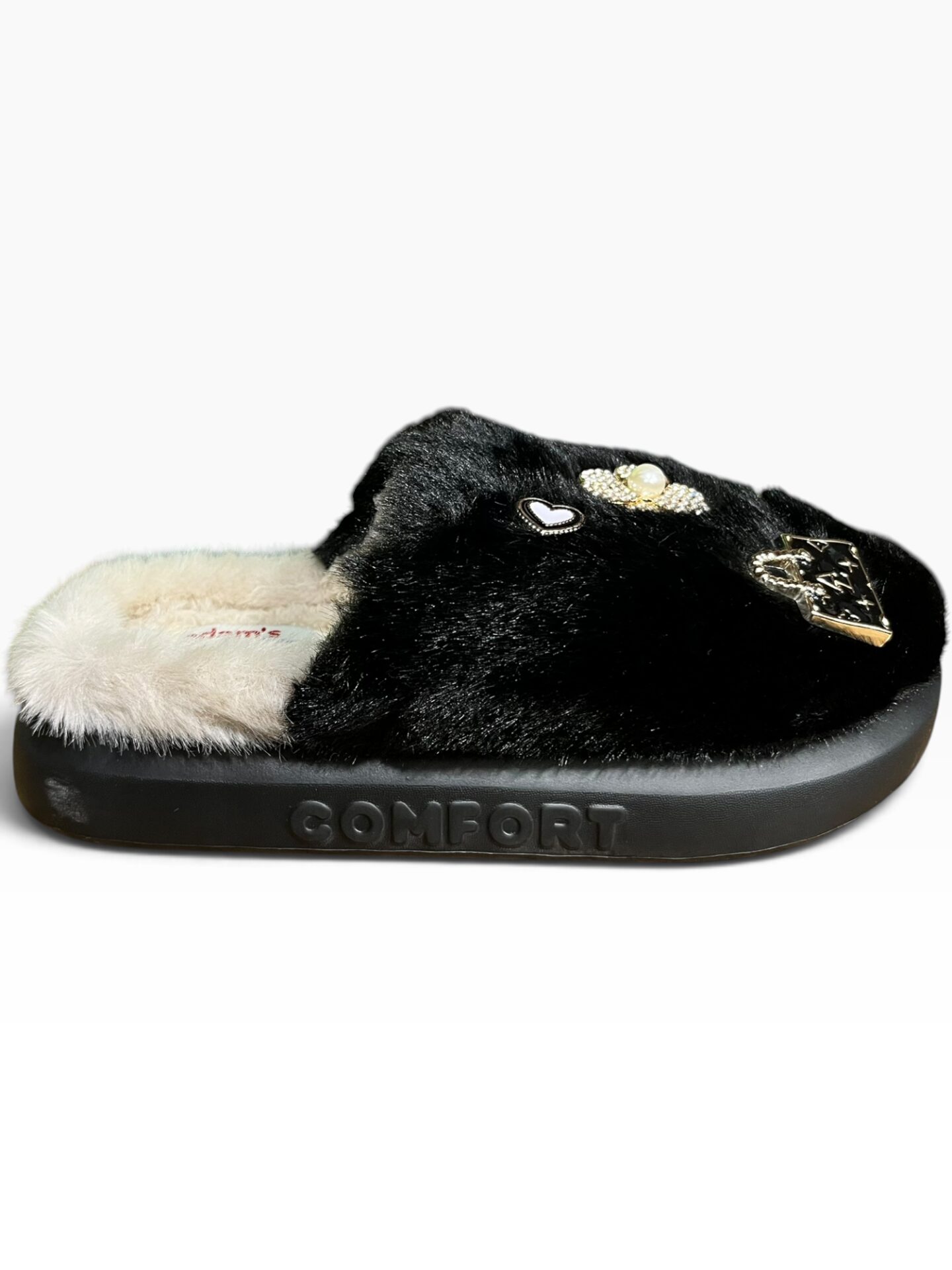 Γυναικείες χειμερινές παντόφλες adams shoes 896-26501 Black - Image 3
