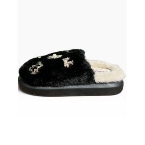 Γυναικείες χειμερινές παντόφλες adams shoes 896-26501 Black - Image 2