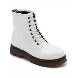 Γυναικεία μποτάκια λουστρίνι Adam's Shoes 829-21504 White Patent - Image 2